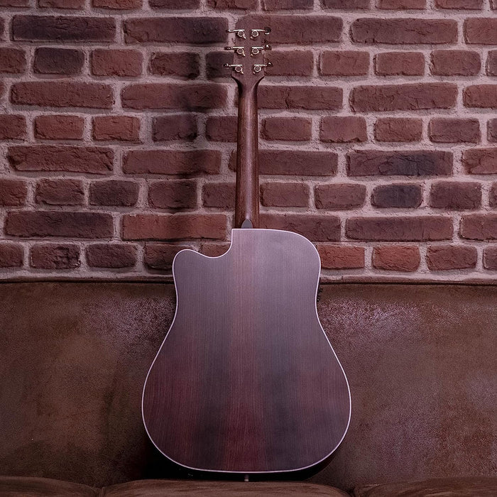 Walden D600CE Natura Solid Sitka Top/Rosewood Dreadought Acoustic Cutaway-Electric Guitar - Satin Natural