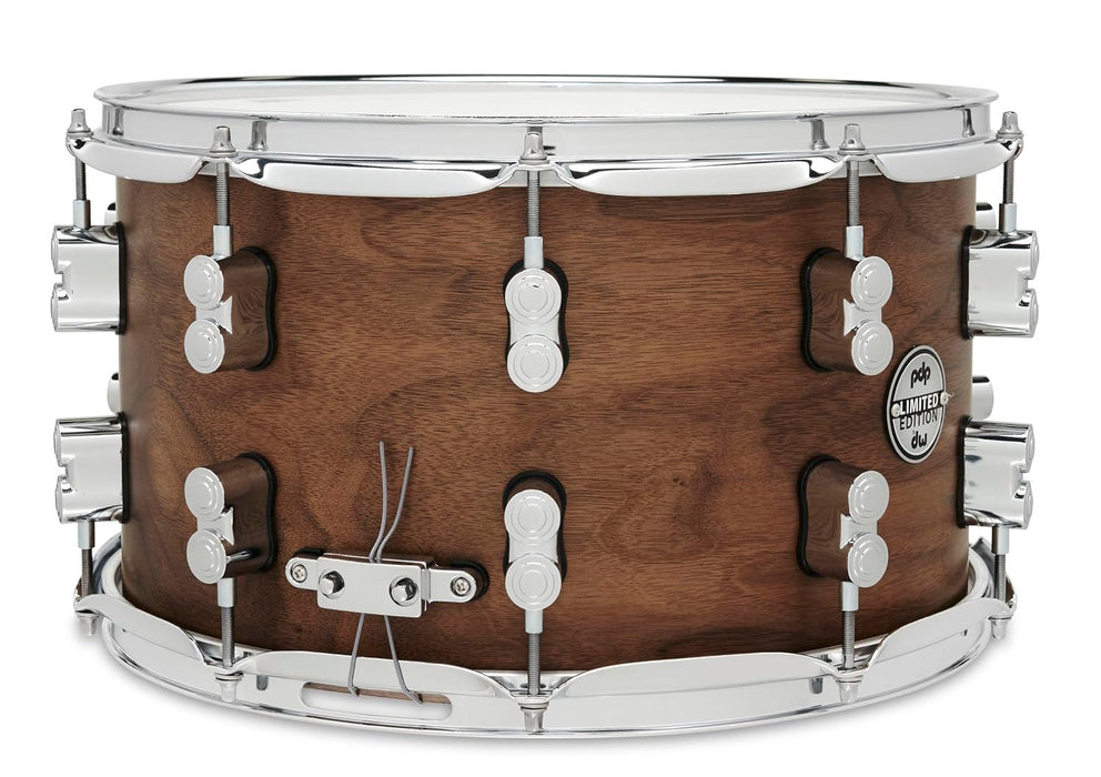 PDP Limited Edition Maple/Walnut Shell 8"x14" Snare Drum - Natural Satin Finish