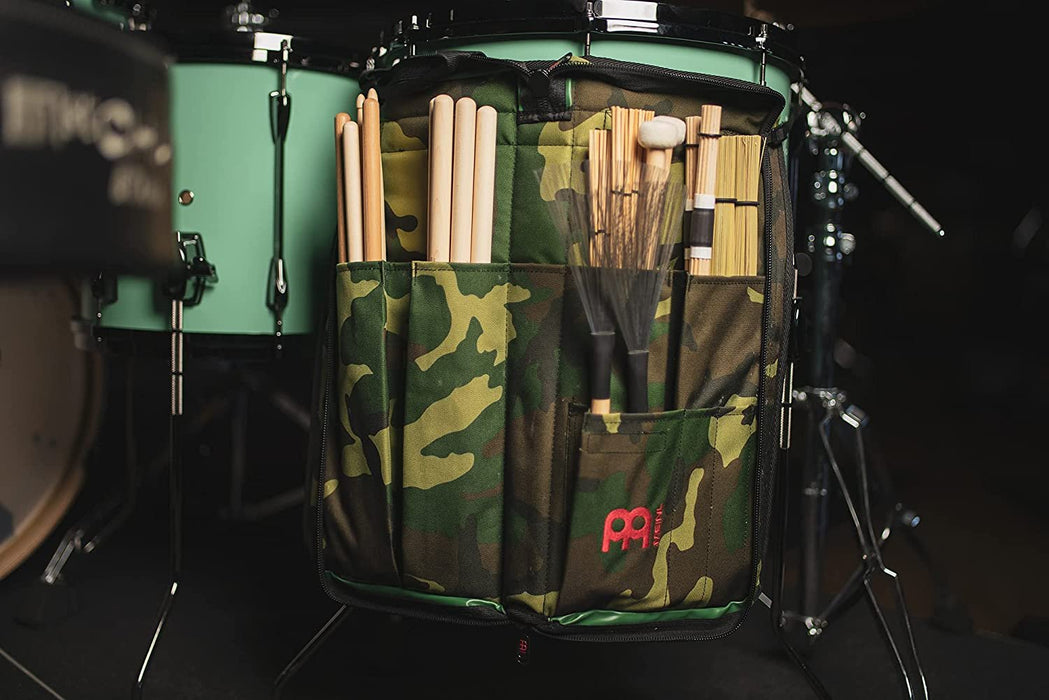 Meinl Percussion Drum Stick Bag with Extra Outside Pocket and Floor Tom Hooks – for Mallets, Brushes and Other Common Accessories As Well, Camouflage, Standard (MSB-1-C1)