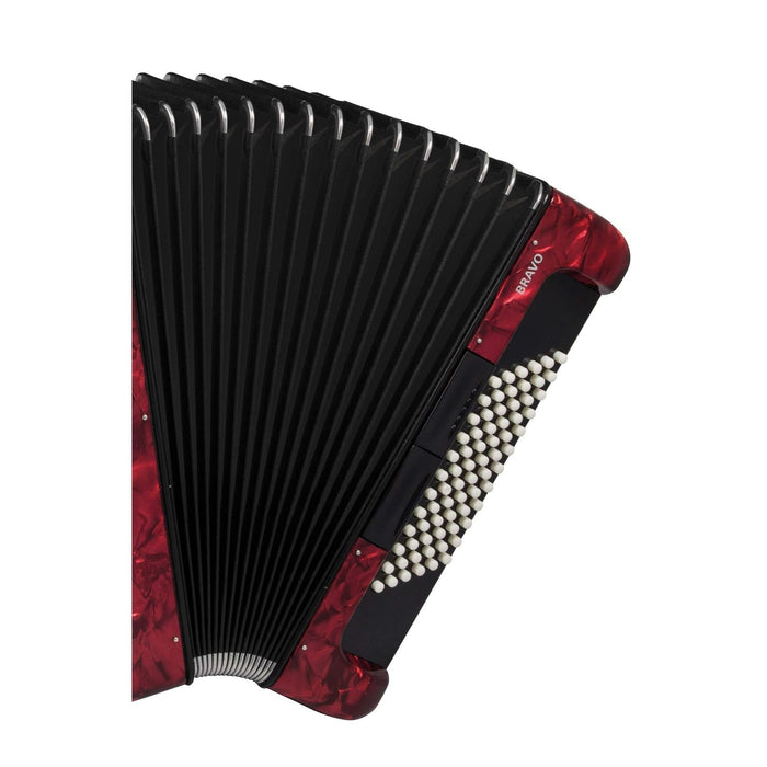 Hohner Bravo III 96 Chromatic Piano Key Accordion - Pearl Red (BR96RED)