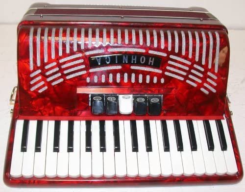 Hohner 1305-RED Hohnica 72 Bass 34-Key Entry Level Piano Accordion Range G to E