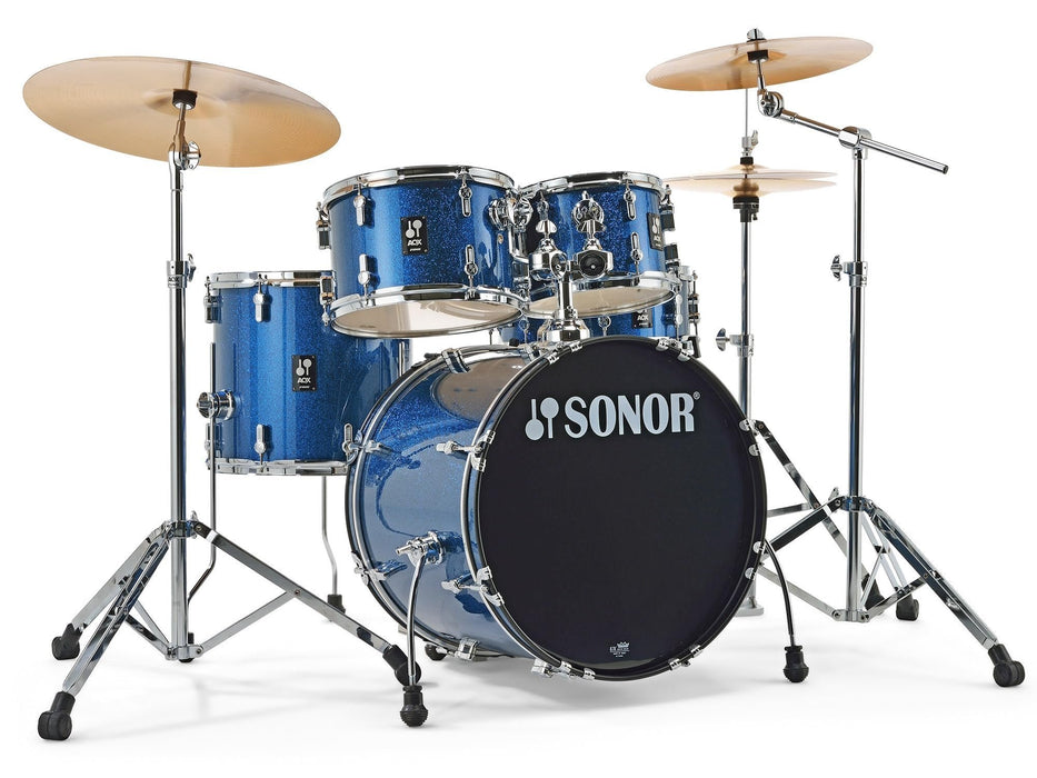 Sonor AQX Studio 5-piece Complete Drum Set - Blue Ocean Sparkle