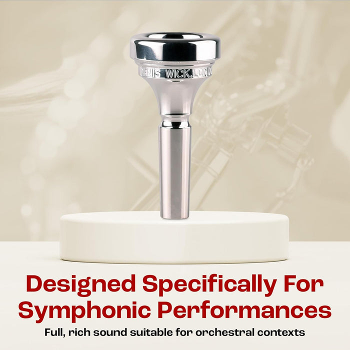 Denis Wick Classic Trombone Mouthpiece Silver Plated, 5880-12CS - V-Type Design for Balanced Tone & Smooth Response - Small Shank Fitting Trombone Accessory 24.7 x 6.5 x 6.1mm