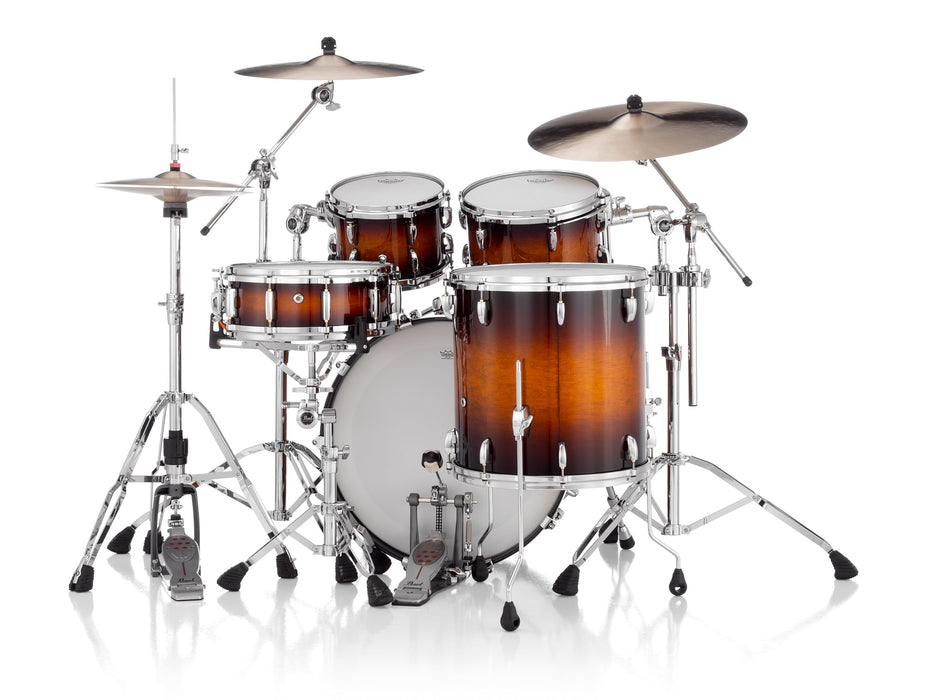 Pearl Masters Maple Pure 4-PC Shell Pack Vintage Tobacco Burst Premium Lacquer with R2 Air 7/8" Horizontal Tom Mount (Cymbals and Hardware Not Included)