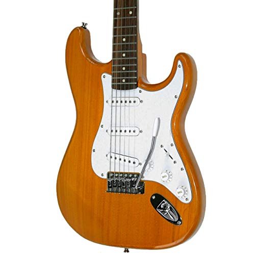 Oscar Schmidt Double Cut Electric Guitar, Natural Finish (OS-300-NH-A-U)