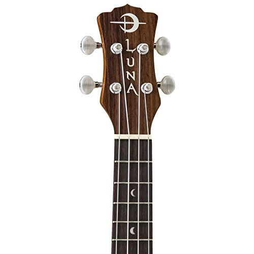Luna Mo'o Mahogany Concert Ukulele with Lizard Graphic & Gig Bag, Satin Natural