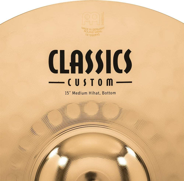 Meinl 15" Medium Hihat (Hi Hat) Cymbal Pair - Classics Custom Brilliant - Made in Germany, 2-YEAR WARRANTY (CC15MH-B)