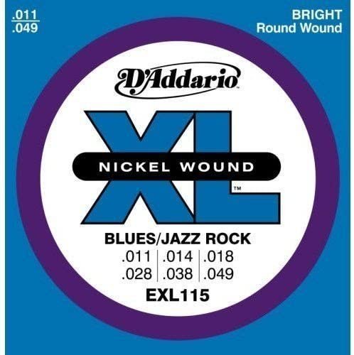 D'Addario Blues/Jazz Rock Nickel Wound Electric Guitar Strings 11-49 2 Pack