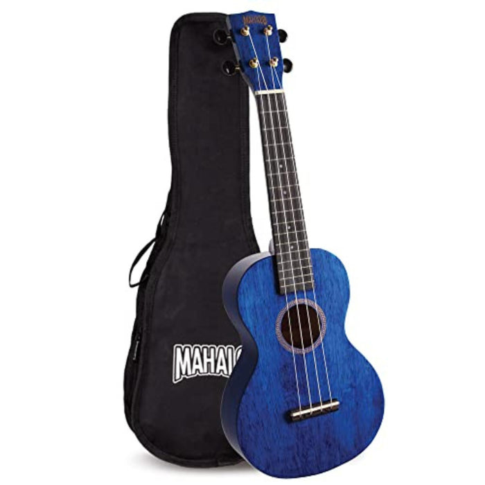 Mahalo MH2-TBU Hano Series Concert Ukulele, Transparent Blue