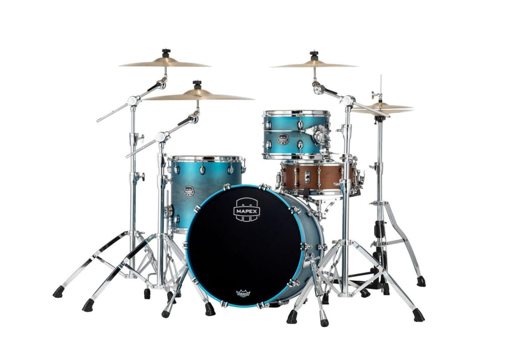 Mapex Saturn Evolution Hybrid Straight Ahead 3-Piece Rock Shell Pack - Exotic Azure Burst (SE401XHPT)