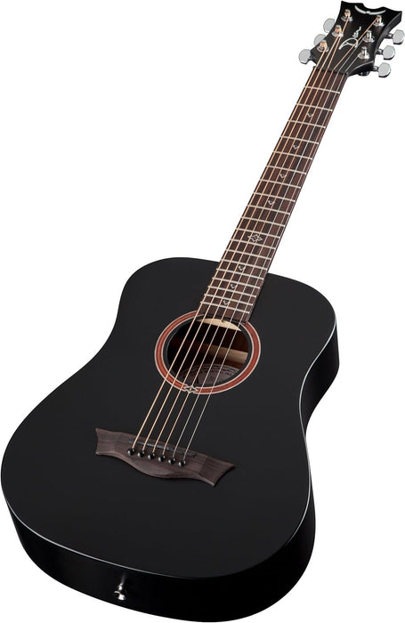 Dean Flight Series 3/4 Size Travel Acoustic Guitar, Spruce Black (FLY BKS)