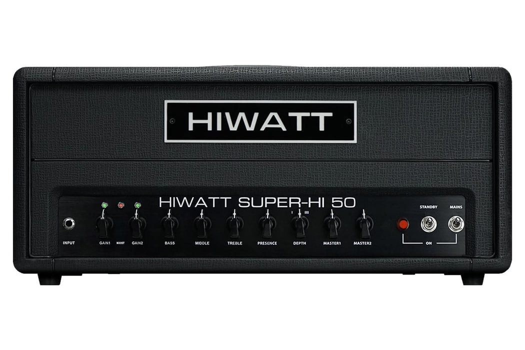 Hiwatt Super-HI 50 Head 2-Channel Electric Guitar Amplifier, 50 Watts, Black