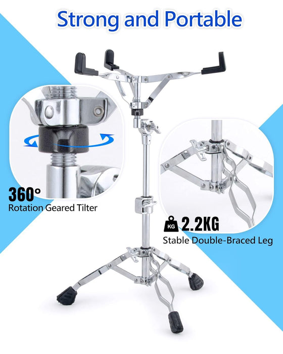 Dixon PSS-P1 Snare Drum Stand - Lightweight Portable Double Braced Pedestal