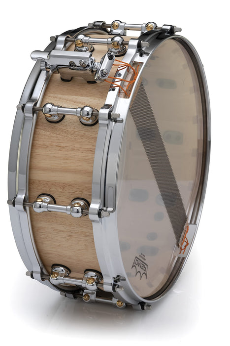 Pearl StaveCraft 14"x5" Maximum Volume Snare Drum with 20mm Thai Oak shell, Makha DadoLoc and MasterCast Die-Cast Hoops in Hand-Rubbed Natural Satin Finish