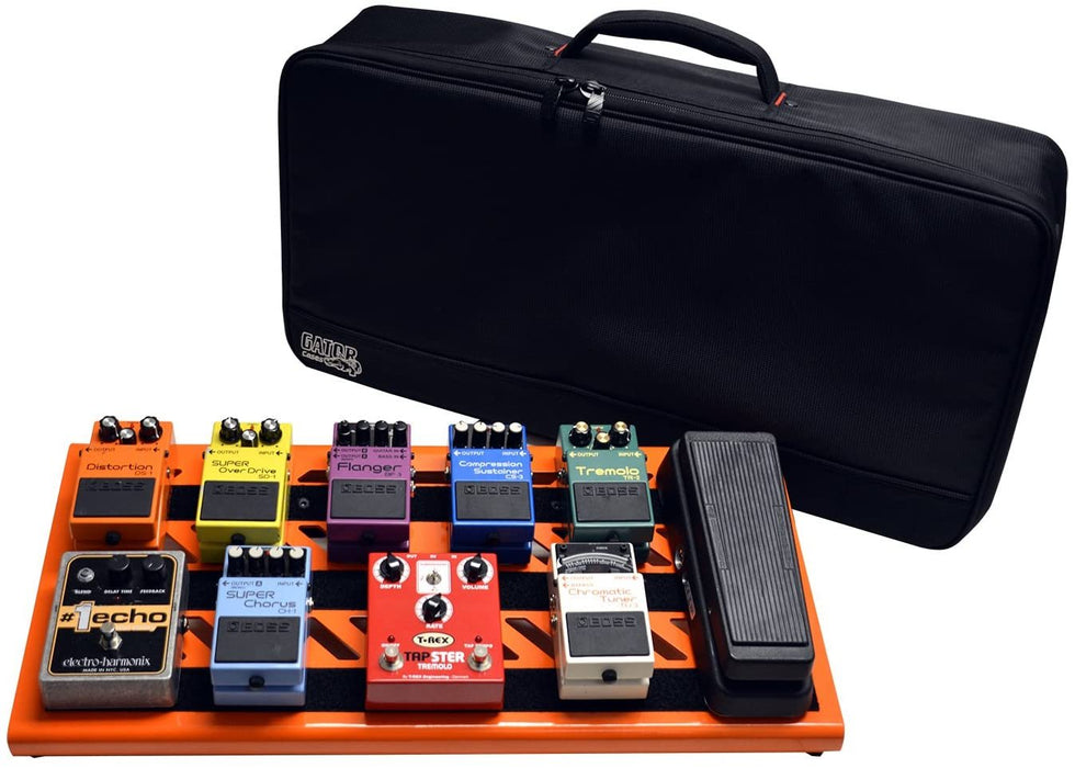 Gator Cases Aluminum Guitar Pedal Board with Carry Bag; Large: 23.75" x 10.66" | Orange (GPB-BAK-OR)