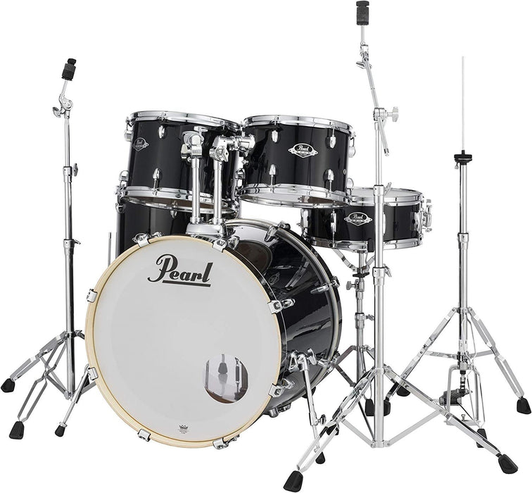 Pearl EXX725/C 5-Piece Export Standard Drum Set with Hardware - Jet Black