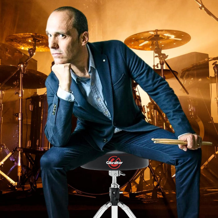 Gibraltar Drum Throne with Adjustable Height, Round Seat, Single-Braced Drum Stool, 4000 Series (4608)