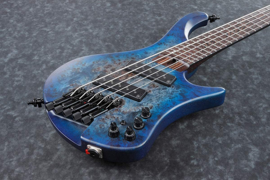 Ibanez EHB Ergonomic Headless Bass 5-String 24 Frets Electric Guitar (Right-Hand, Pacific Blue Burst Flat)