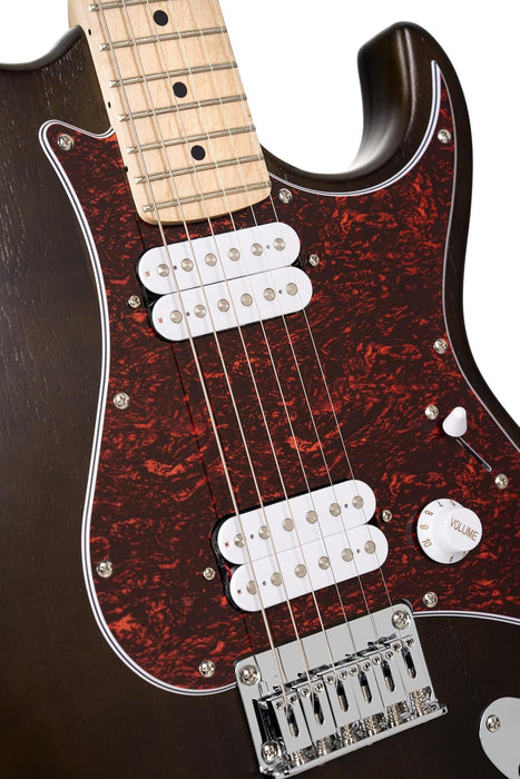 Cort G100 HH G Series Double Cutaway Electric Guitar, Open Pore Walnut