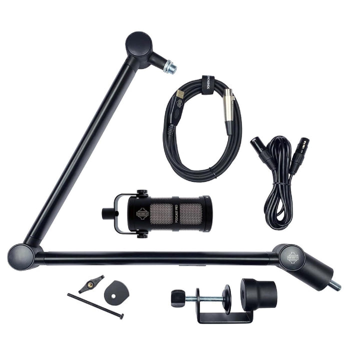 Sontronics Voicecasting Pack - Podcast/Streaming/Broadcast Microphone Set, Black