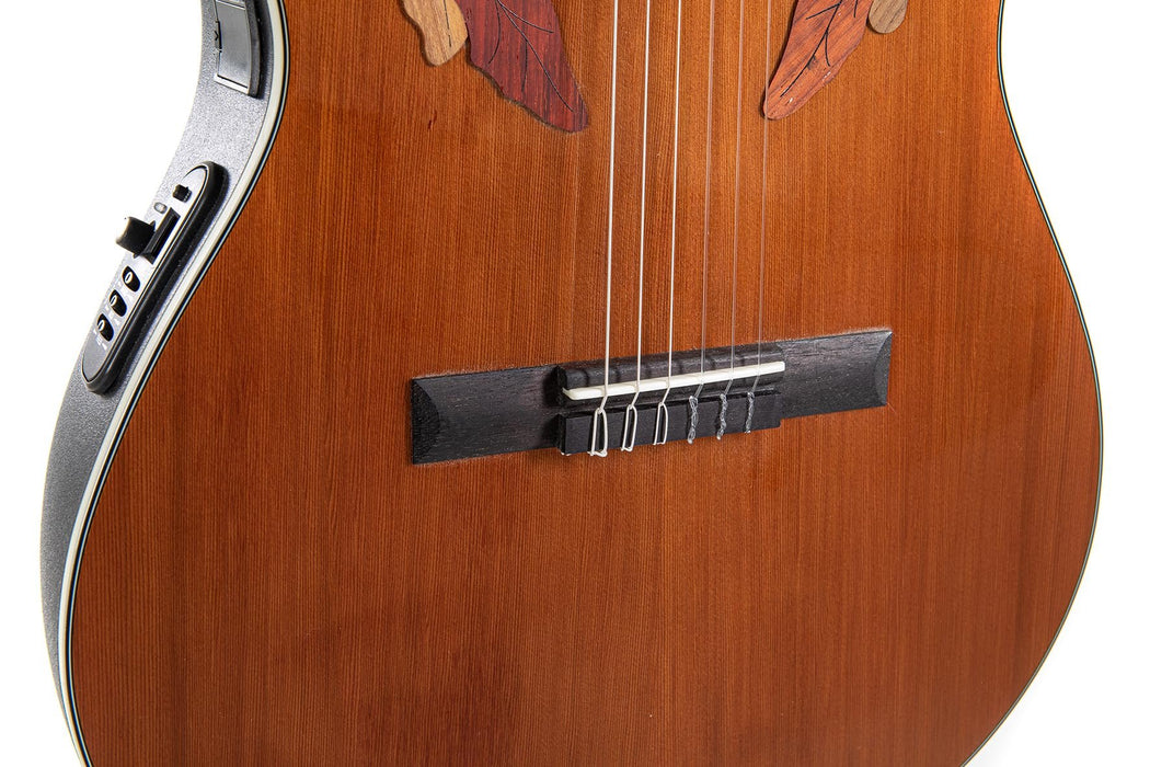 Ovation Celebrity Elite E-Acoustic Classic Guitar Cutaway, Natural Gloss (CE44C-4A-G)