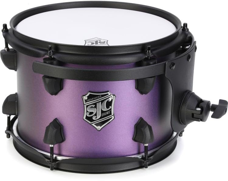 SJC Custom Drums Pathfinder Mounted Tom - 7 inches x 10 inches, Purple Glimmer