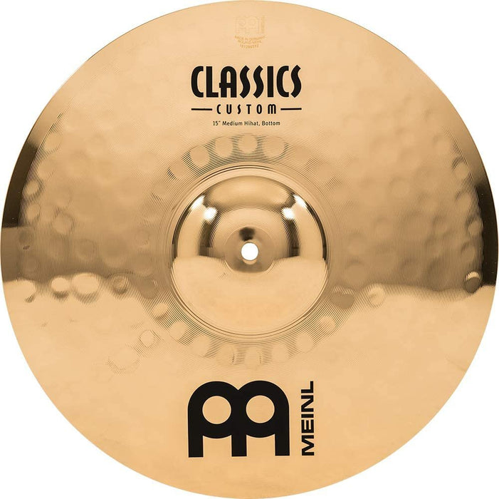 Meinl 15" Medium Hihat (Hi Hat) Cymbal Pair - Classics Custom Brilliant - Made in Germany, 2-YEAR WARRANTY (CC15MH-B)