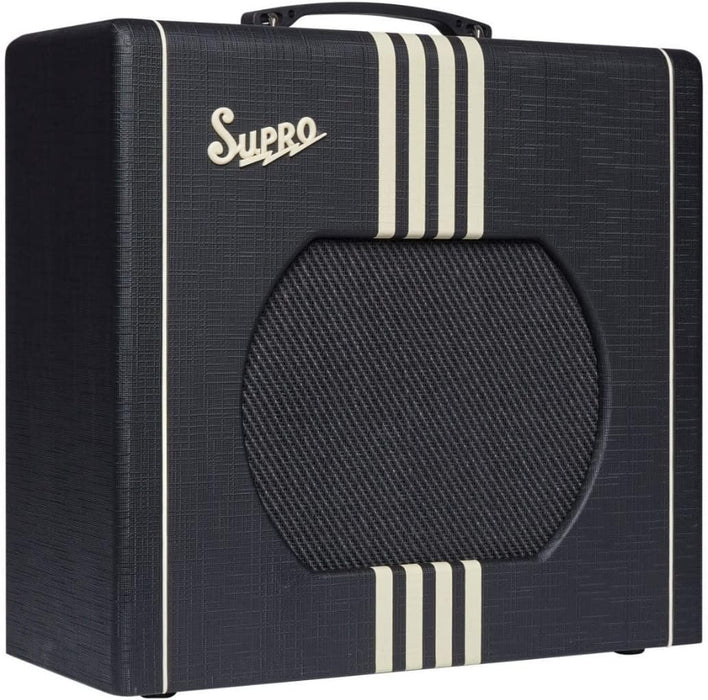 Supro Delta King 12 1x12-inch 15-watt Tube Combo Amp - Black and Cream