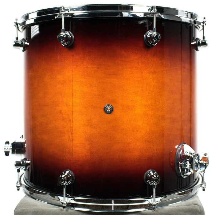 DW Design Series Maple Floor Tom, 16x18, Tobacco Burst Gloss Lacquer (DDLG1618TTTB)