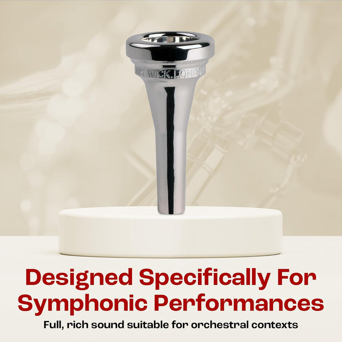 Denis Wick Steven Mead Euphonium Mouthpiece Silver Plated, 5880E-SM5 - Barrel Backbore for Balanced Airflow & Tone - Large Shank Fitting Euphonium Accessories for Easy Articulation 25.7 x 6.6 x 7.3mm