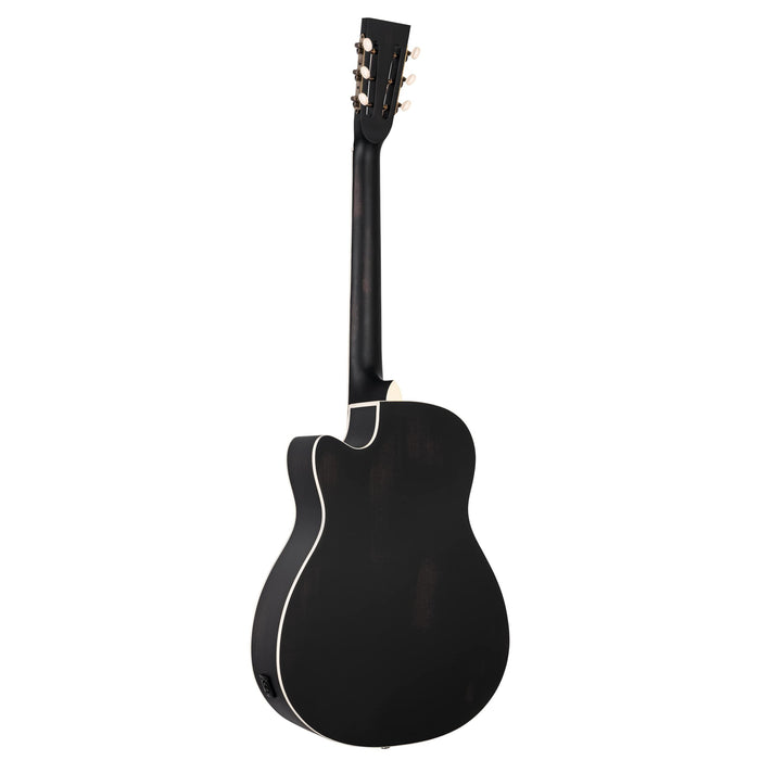 Ortega Guitars 6-String Americana Series Acoustic-Electric Resonator Guitar - Distressed Black (RRG40CE-DBK)