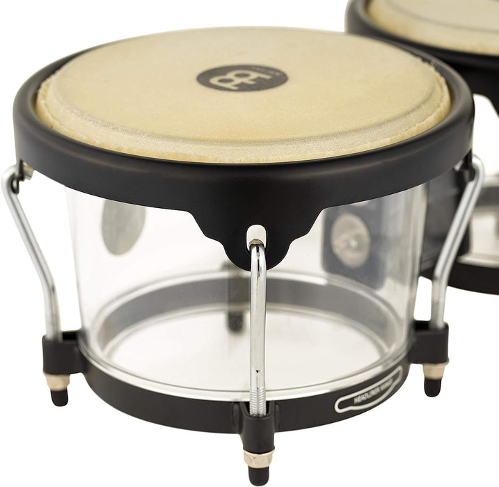 Meinl Percussion Bongos with Rubberwood Stave Shells — NOT Made in China — Natural Buffalo Skin Heads, 2-Year Warranty, (HB100NT)