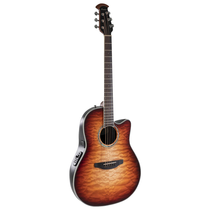 Ovation Celebrity E-Acoustic CS24X-7C, Cognac Burst, Mid-Depth