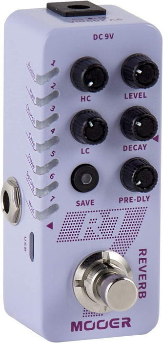 MOOER R7 Reverb 7 Different, Rich and Classic Reverb Types from the Church to Cave Reverb in a Compact Metal Shell with High Cut, Low Cut, Trail On Function…