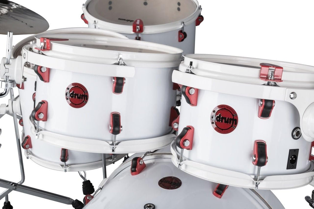 ddrum HYBRID 6 WHT Shell Pack Kit With Triggers, White Wrap Finish