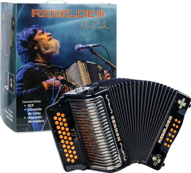 Hohner Limited Edition Corona Rebelde III GCF Accordion - Black (REBIII)