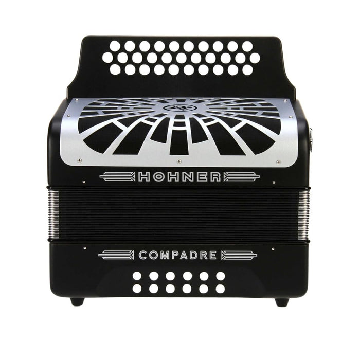 Hohner Compadre FBbEb Musica Tipica Series Accordion (Black) - 12 Basses, 62 Notes, Standard Straps with Gig Bag