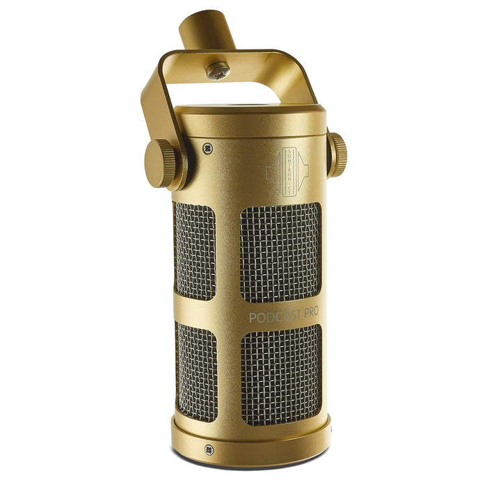 Sontronics Podcast Professional Dynamic Mic for Podcast, Broadcast, Streaming, Gaming & VC - XLR Connection, No Phantom Power Required - Lifetime Microphone Warranty - Designed & Built in UK (Gold)