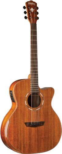 Washburn Comfort Deluxe 55 Series Grand Auditorium Cutaway Acoustic Electric Guitar, Koa (WCG55CE-O-U)