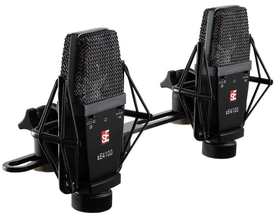 sE Electronics Factory Matched Pair of SE4100 Large Diaphragm Condenser Microphones w/Mounting and Case (SE4100-PAIR-U)