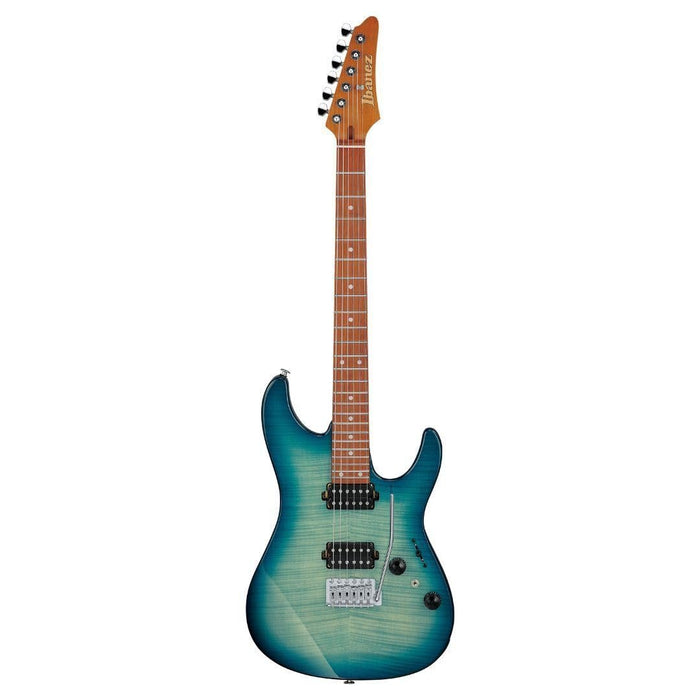 Ibanez AZ24S1F Standard 6-String Right-Handed Electric Guitar with Roasted Maple Neck and Jatoba Fretboard (Transparent Turquoise Burst)