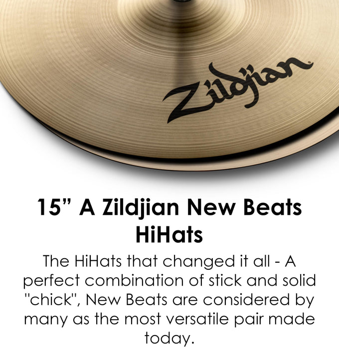 Zildjian Hi-Hat Cymbals, Multicolored, 15" (A0136)