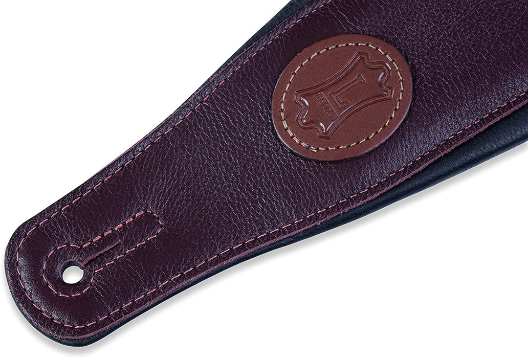 Levy's Leathers 3" Signature Series Leather Guitar Strap with Foam Padding and Leather Backing; Burgundy (MSS2-BRG)