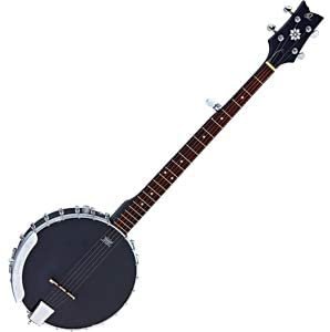 Ortega Guitars Raven Series 5-String Open Back Acoustic-Electric Banjo w/Bag, Right (OBJE250OP-SBK)