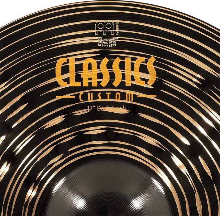 Meinl Cymbals Classics Custom Dark 17" Crash Cymbal — Made in Germany — for Rock, Metal and Fusion, 2-Year Warranty (CC17DAC)