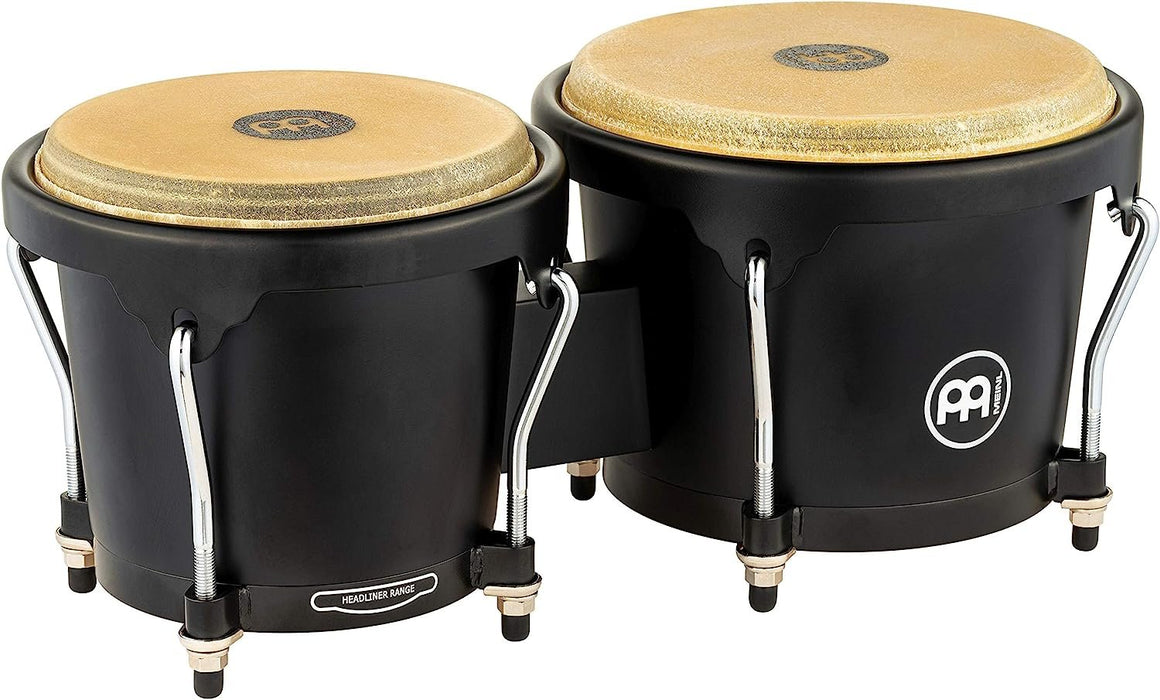 Meinl Percussion Bongos with Rubberwood Stave Shells — NOT Made in China — Natural Buffalo Skin Heads, 2-Year Warranty, (HB100NT)