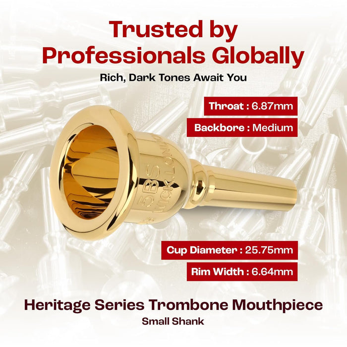 Denis Wick Heritage Trombone Mouthpiece Gold-Plated 3180G-5BS Small Shank