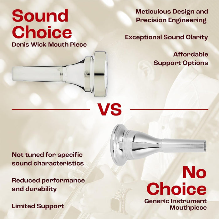 Denis Wick Classic Trombone Mouthpiece Silver Plated, 5880-12CS - V-Type Design for Balanced Tone & Smooth Response - Small Shank Fitting Trombone Accessory 24.7 x 6.5 x 6.1mm