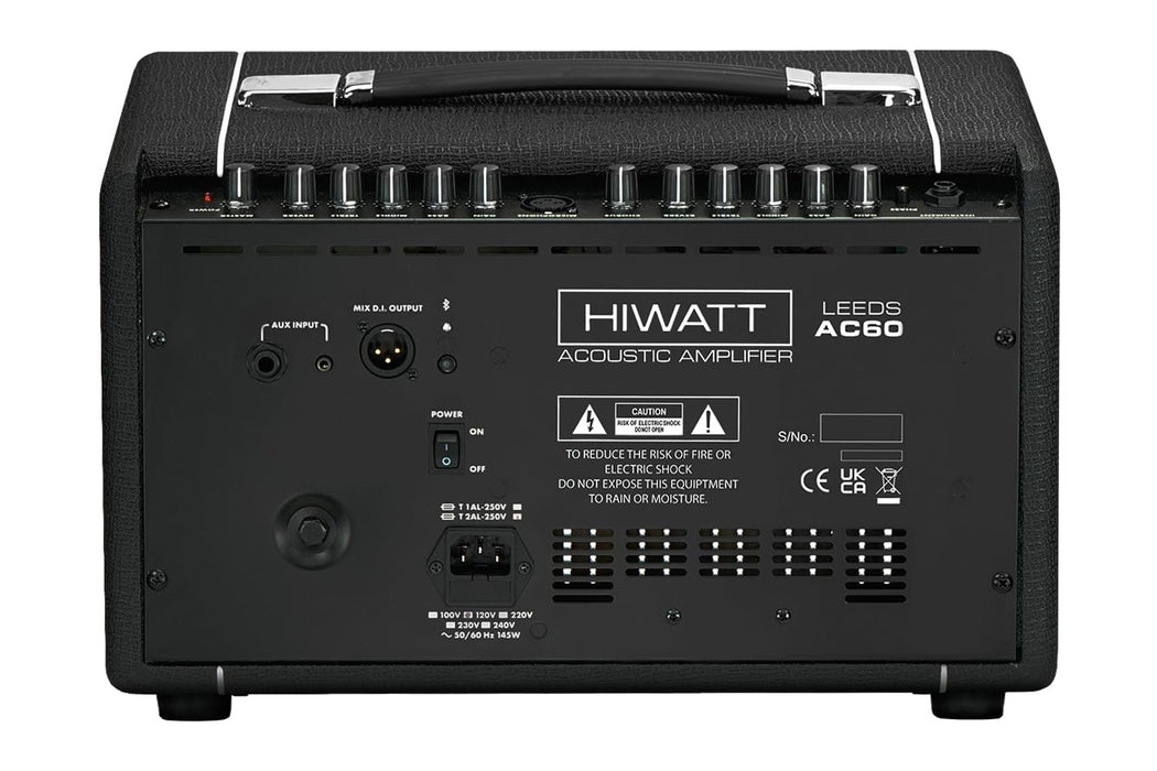 Hiwatt Leeds AC60 2-Channel Acoustic Guitar & Vocal Amplifier, 60 Watts, 14.17 x 18.5 x 12.01 Inches