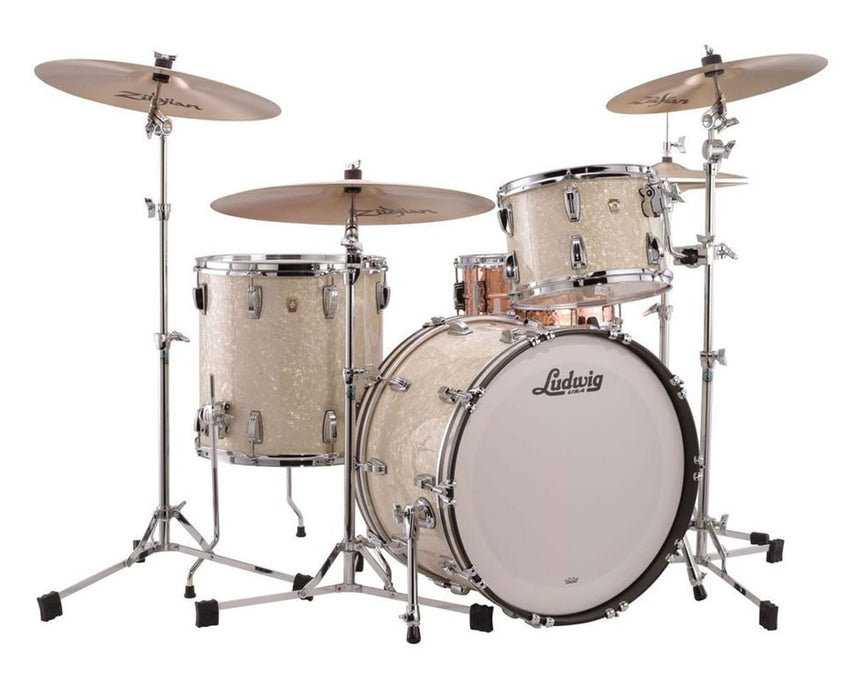 Ludwig Legacy Mahogany Fab 3pc Shell Pack w/22" Kick - Vintage White